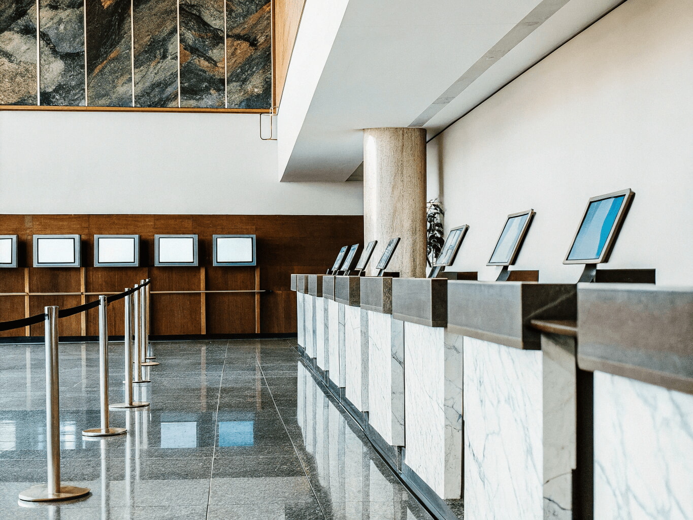 Modern interior of a Portuguese bank