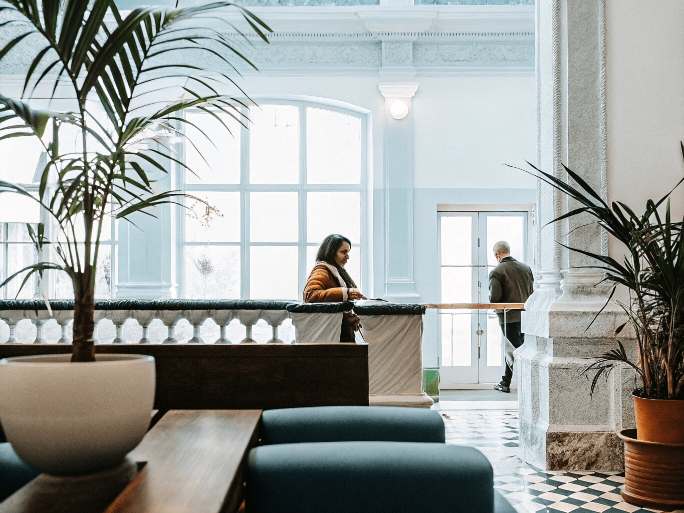 Reception at a Portuguese bank